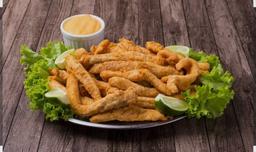 PORÇAO ISCA DE TILAPIA EMPANADA MEIA